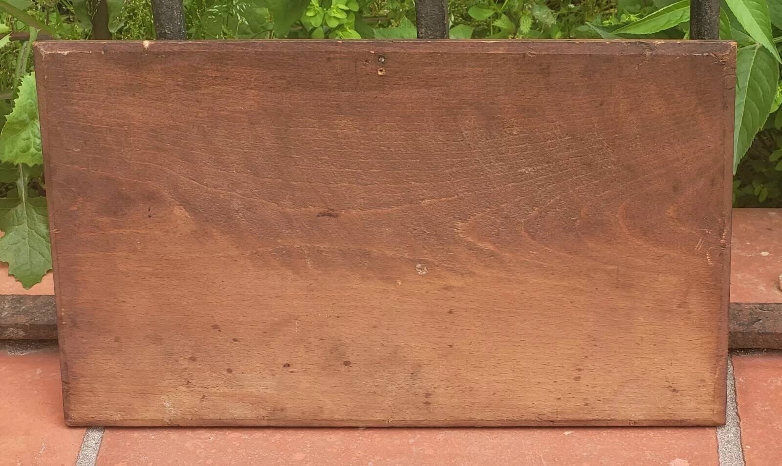 Peinture Ancienne Signée et Datée Paysage Animé Peinture à l'Huile sur Panneau de Bois