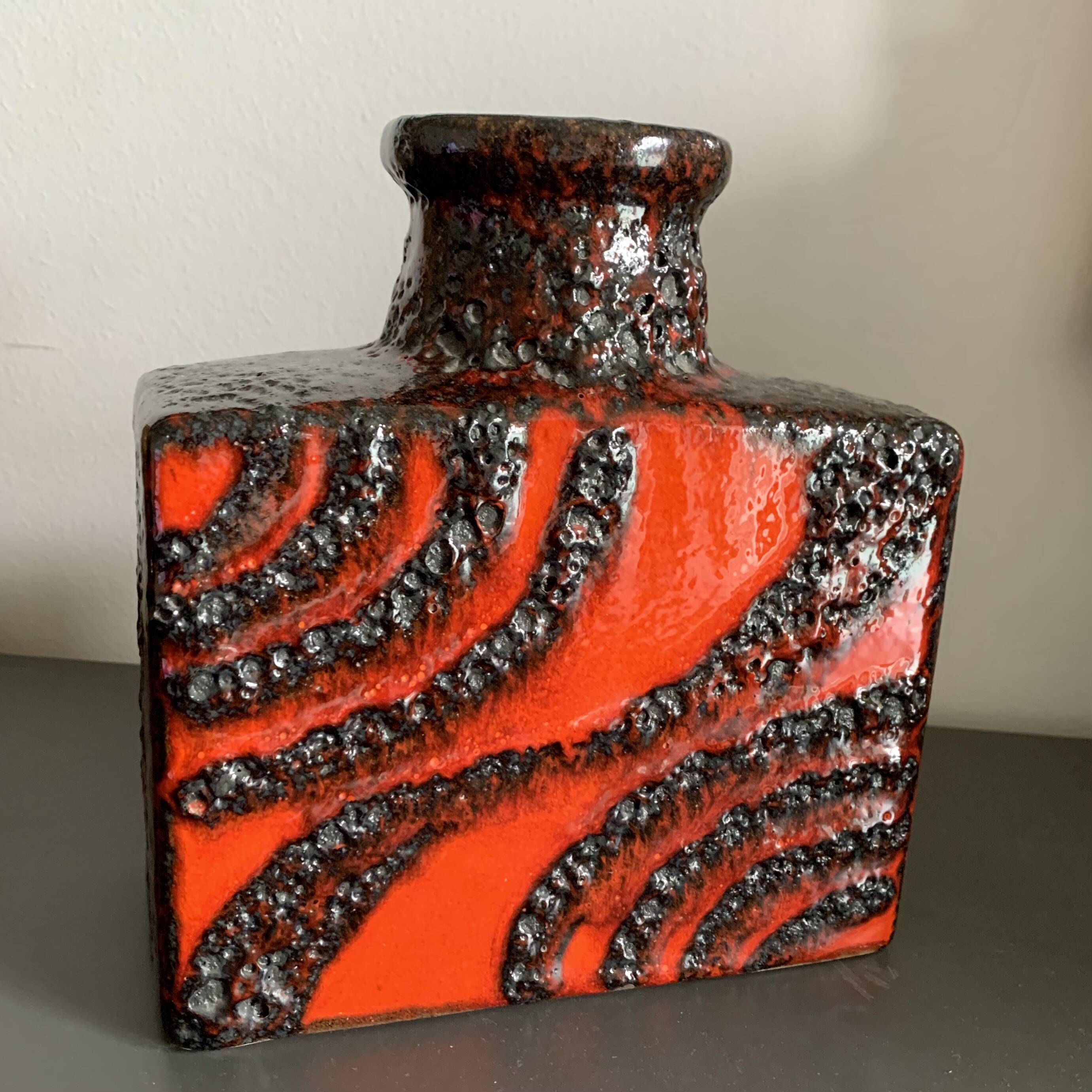 Pottery Vase Fat Lava West Germany , 1970s