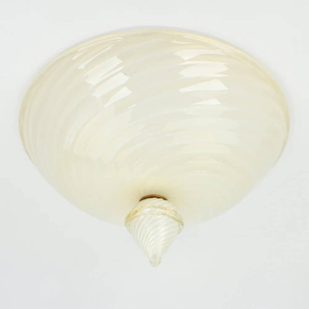 Plafonnier en verre Murano Barovier & Toso, milieu du siècle