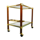 Dessert bar "Hollywood Regency" in gold metal, bevelled glass and mahogany