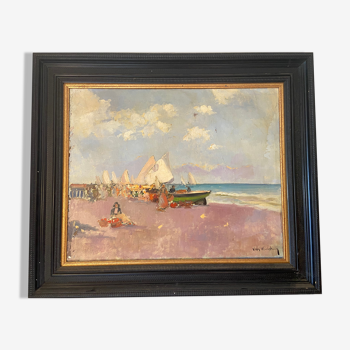 Large Spanish Impressionist painting