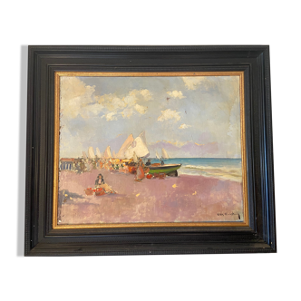 Large Spanish Impressionist painting