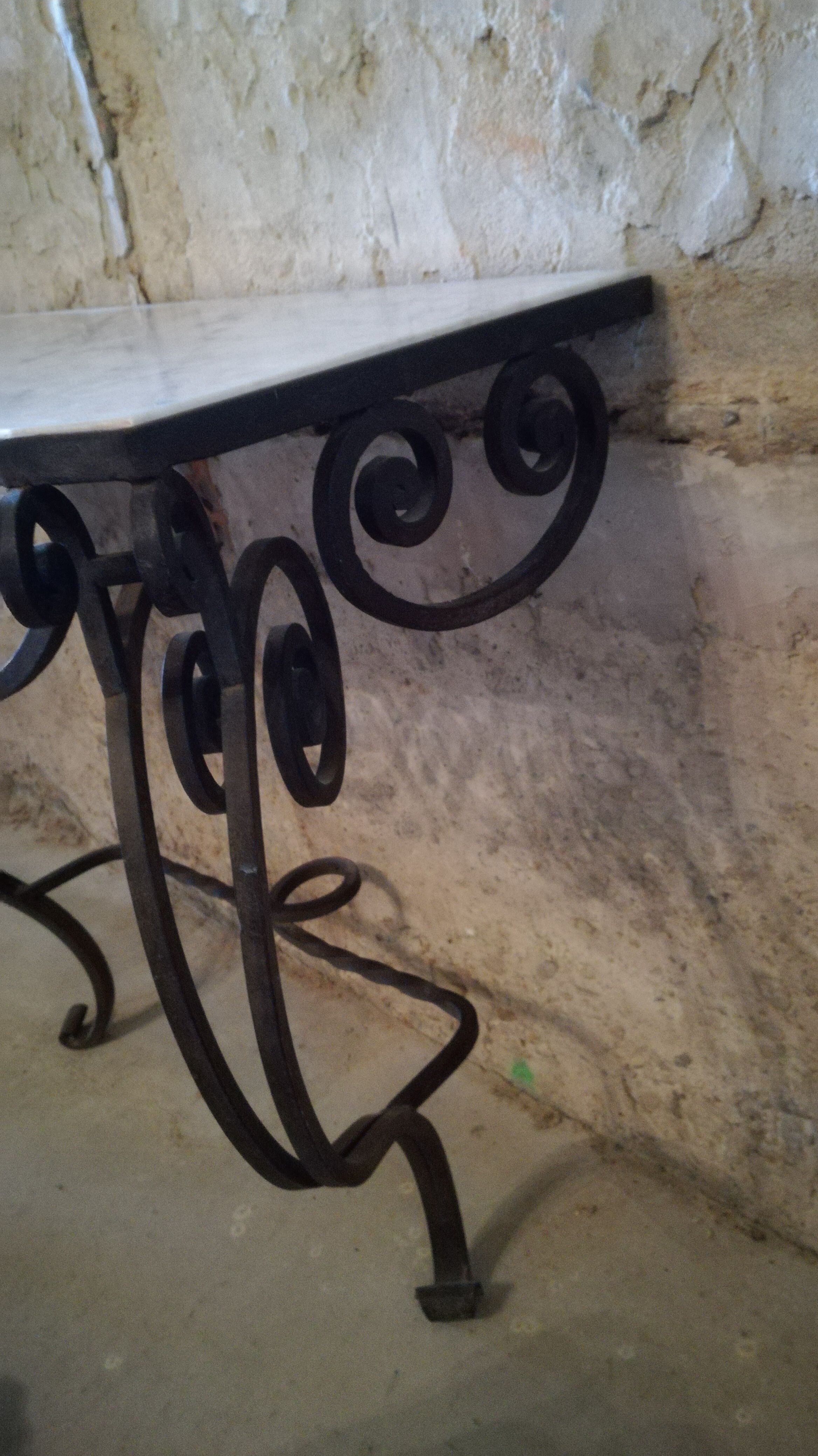 1950s wrought iron console