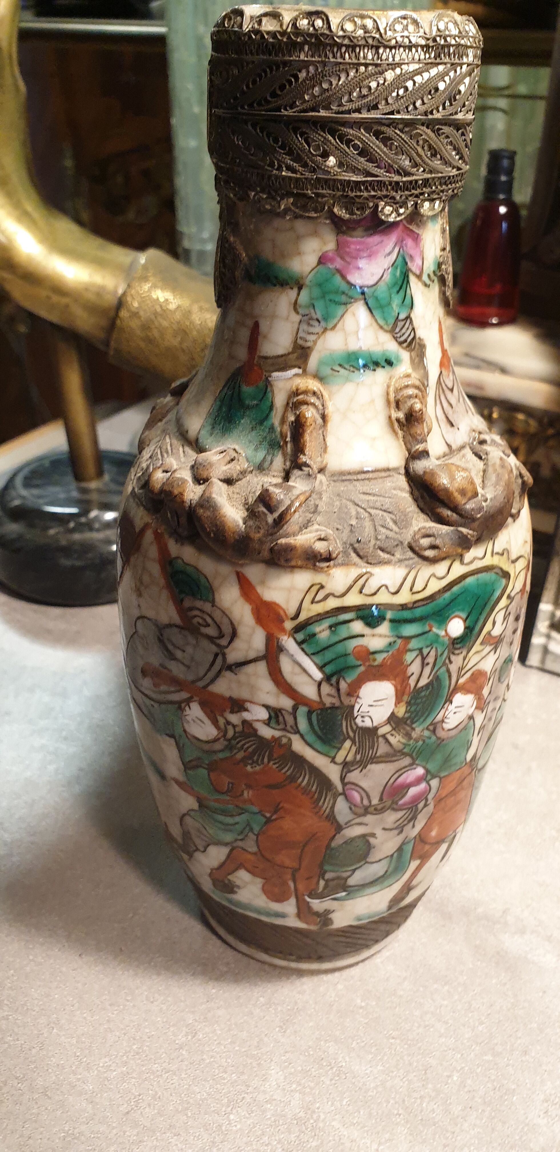 Cracked ceramic vase japan XIXth