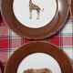 Set of 6 vintage "savannah animals" plates
