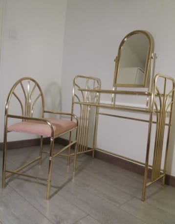 Coiffeuse dorée art déco
