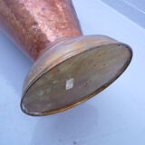 Hammered copper umbrella stand and brass