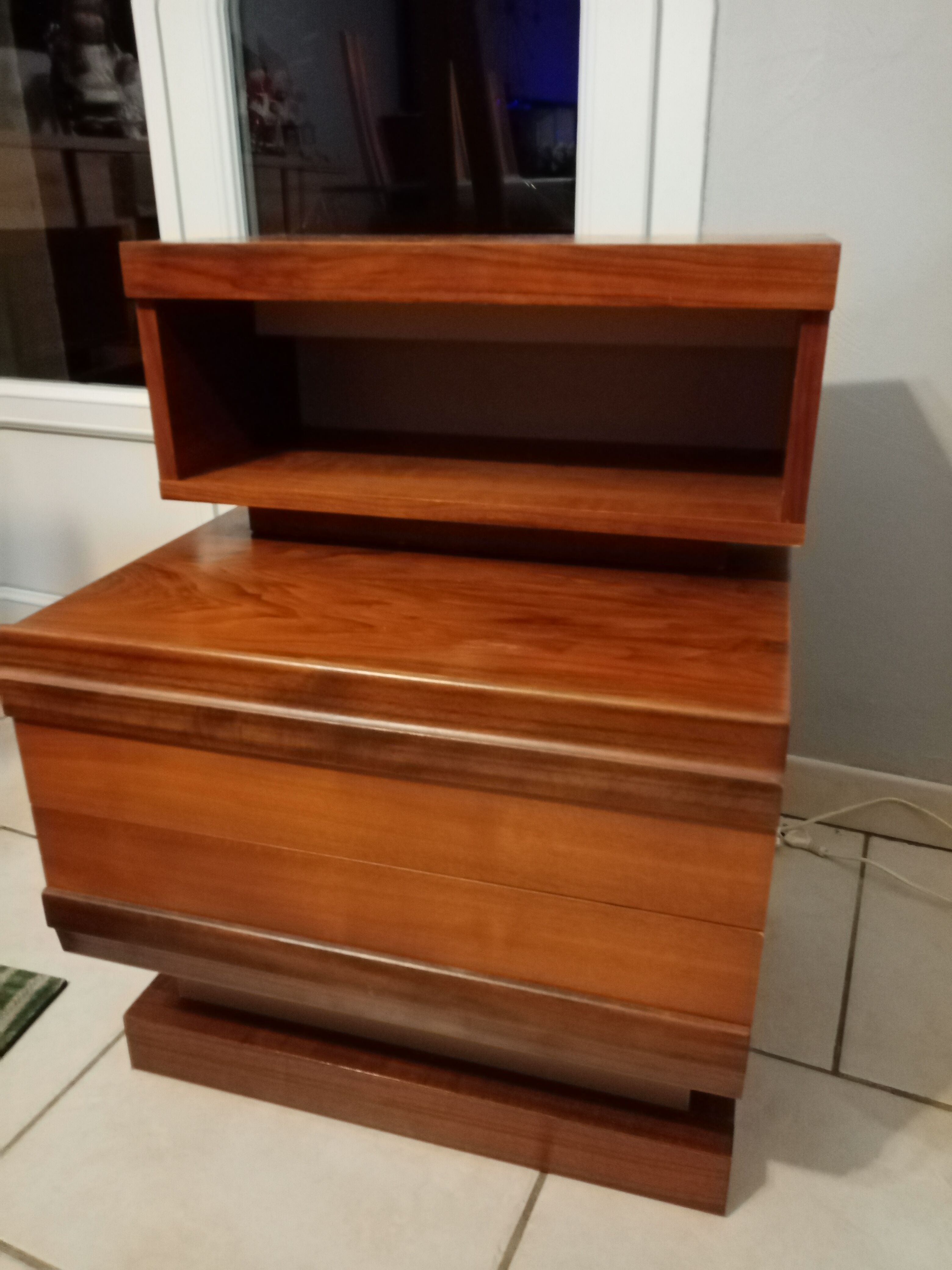 Pair bedside Scandinavian vintage teak year 70 SIMAT DUBINSKI