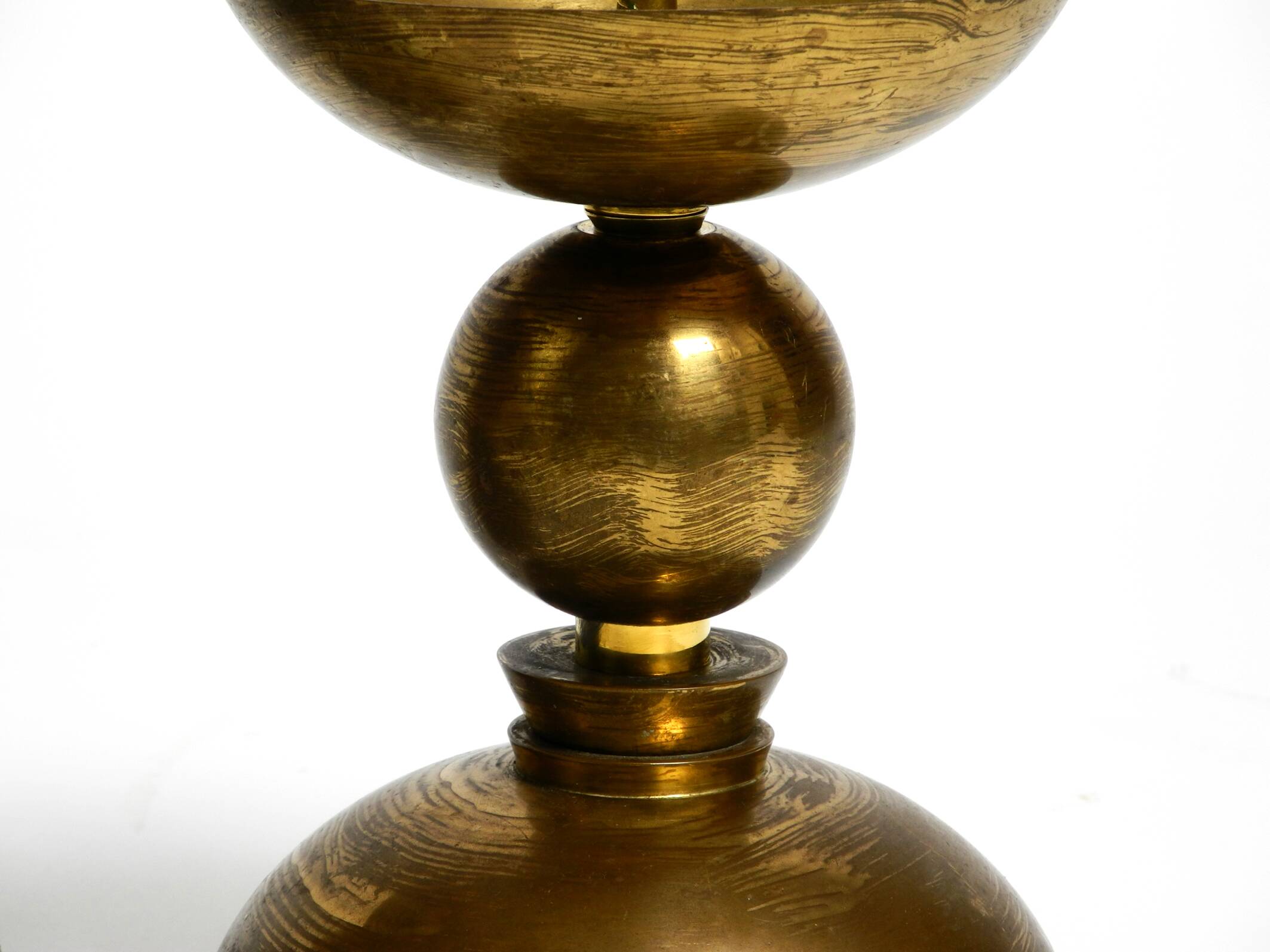 4 rare large heavy Mid Century brass candlesticks from a Bavarian church