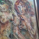 Huile sur toile.Calvin Burnett orginal
