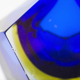 Cendrier Murano Mandruzzato bleu et jaune