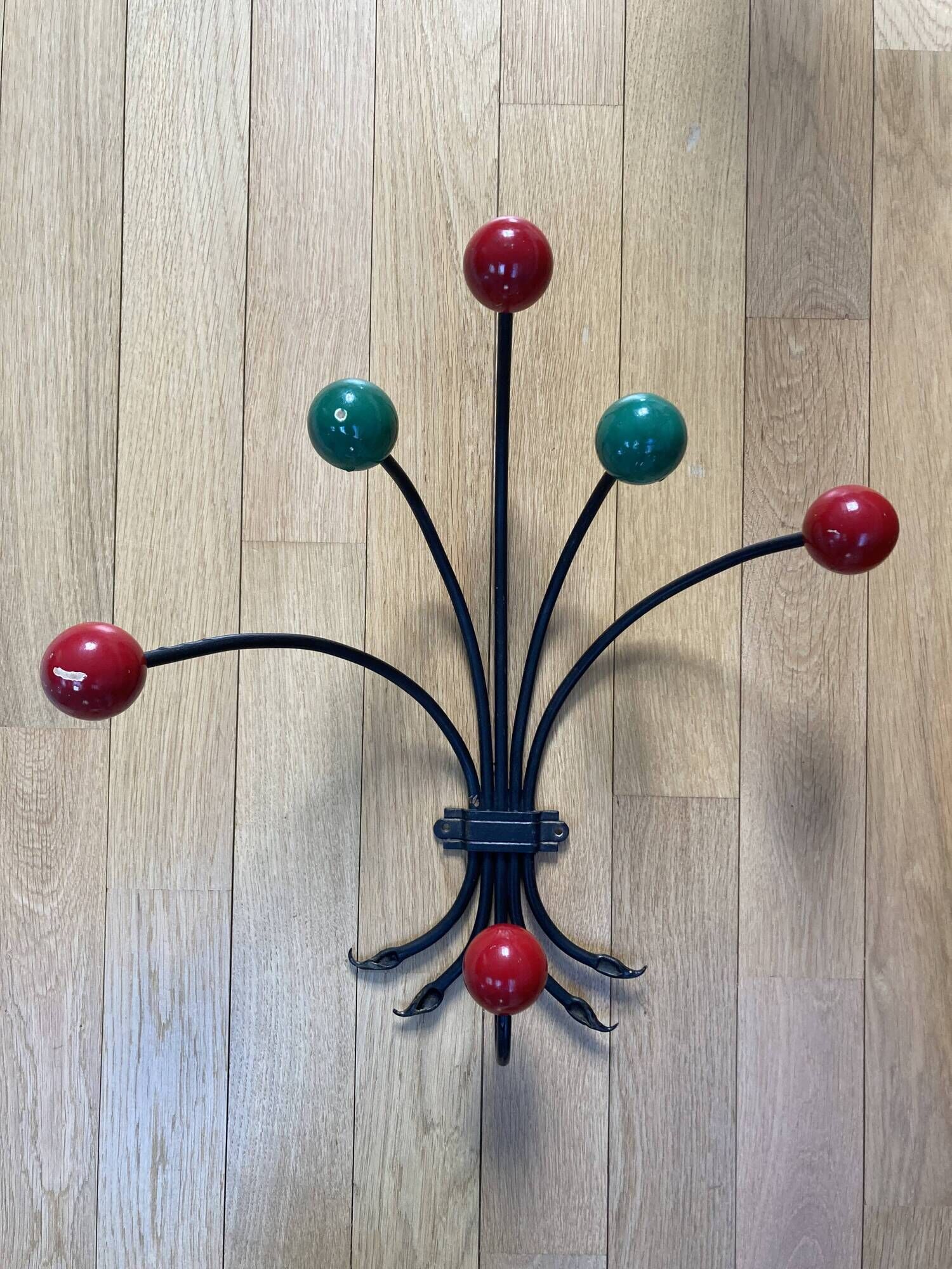 Vintage wall coat rack from the 50s
