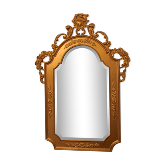 Ancien miroir en bois sculpté et doré 84 x 59cm