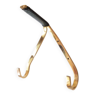 Small wall coat hooks in gilded brass from the 1950s (x UNIT).