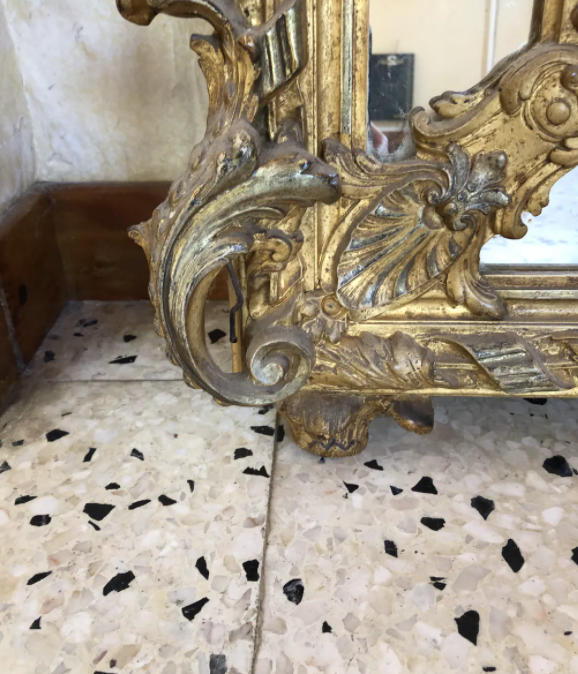 Bevelled golden mirror 170 x 105 cm