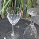 6 large old-cut crystal wine glasses, magnificent patterns