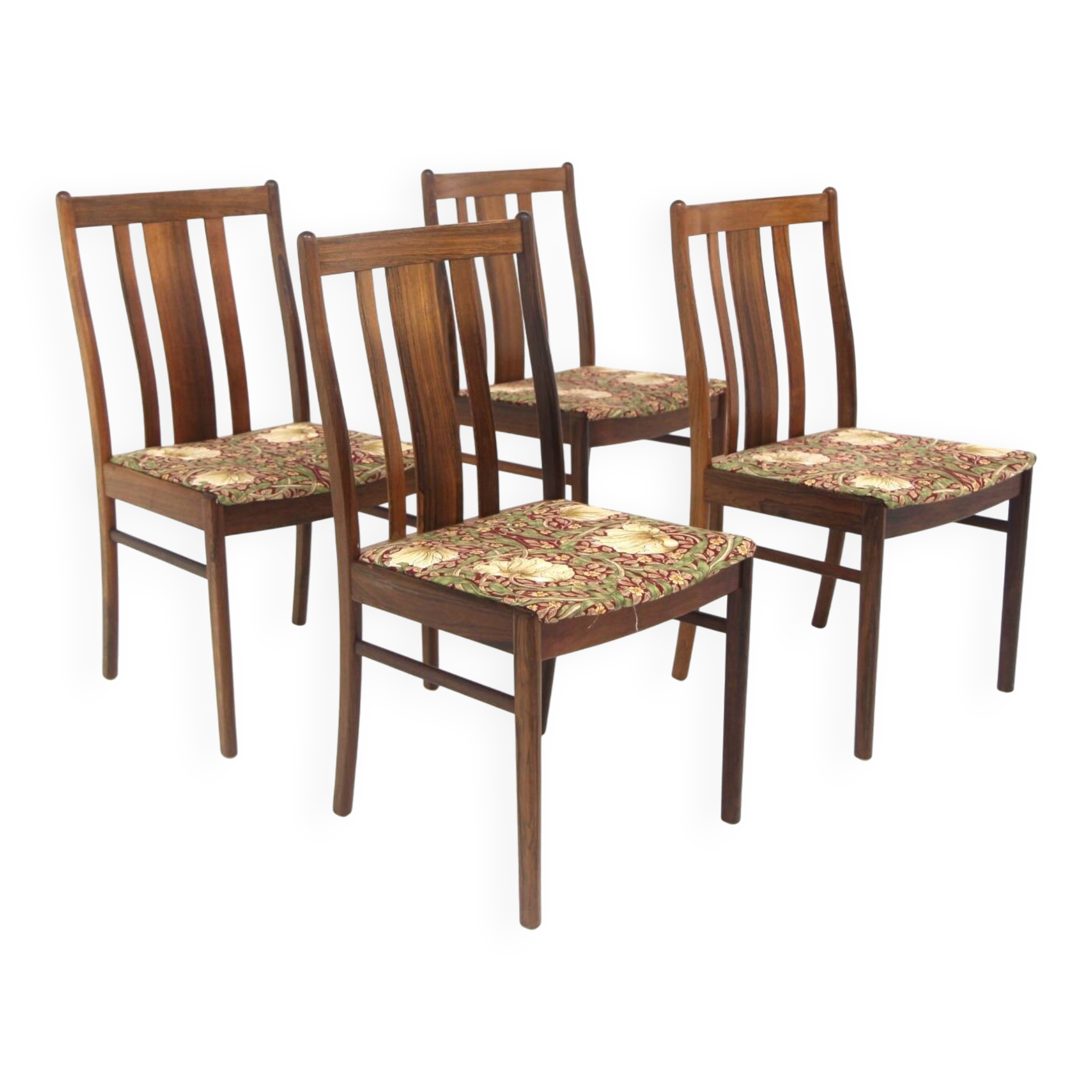 Set of 4 Scandinavian chairs in rosewood, Sweden, 1960.