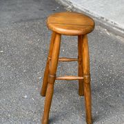 Tabouret haut de bar scandinave vintage en chêne 1960 de 65cm