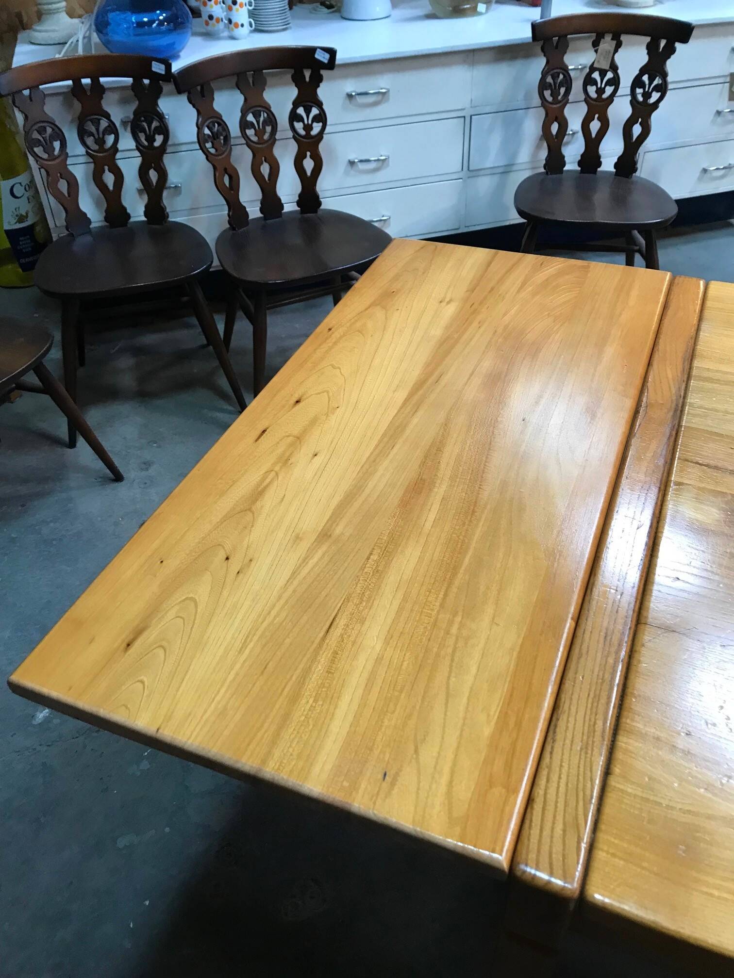 Vintage elm table Maison Regain 80s