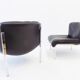 Eurochair set of 2 black leather lounge chairs by Girsberger