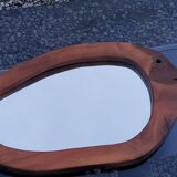 Fish design mirror in walnut stamped R.Lecompte