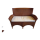 Two-seater banquette in woven rattan, wood and bamboo, 1980s.