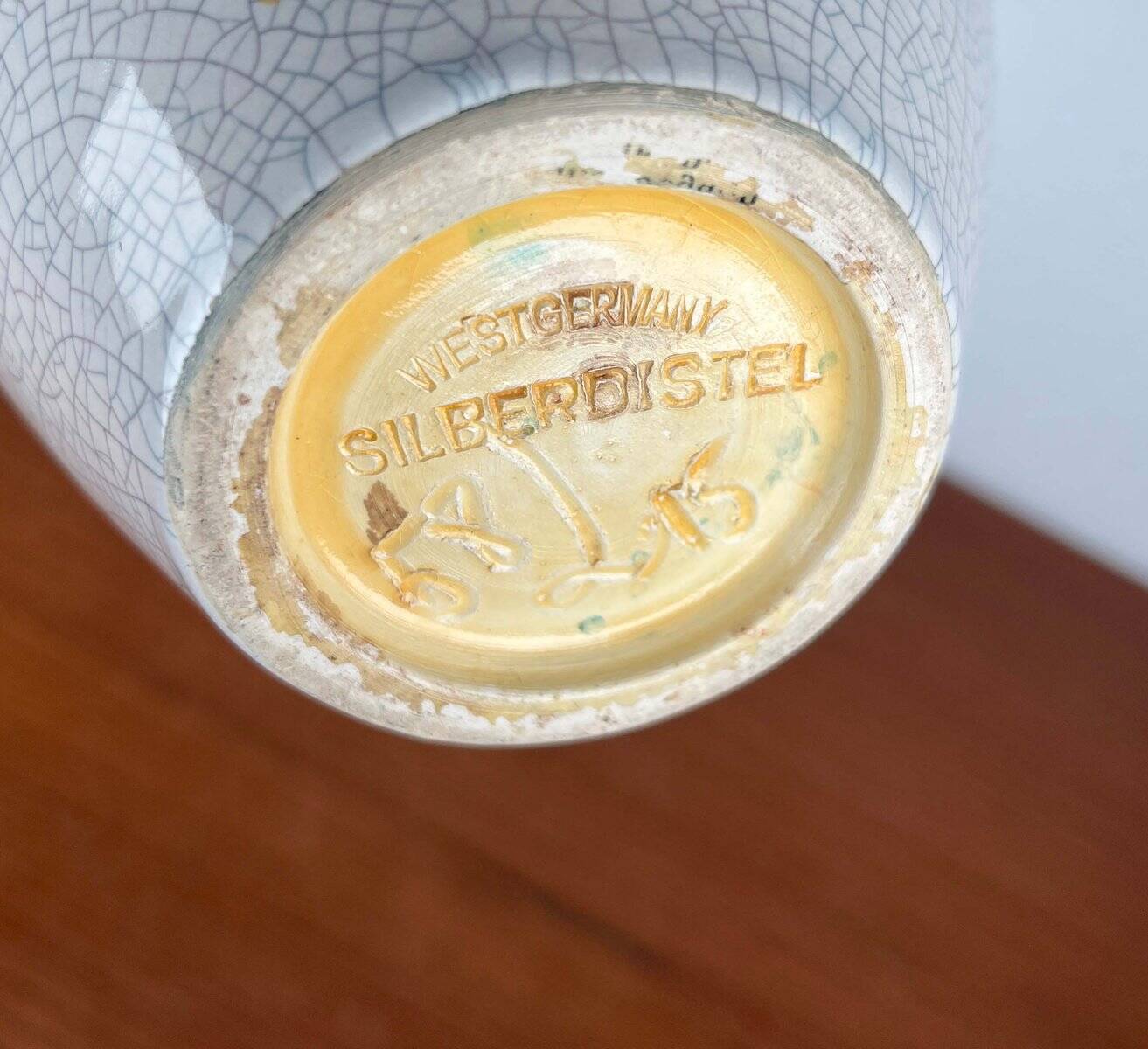 Modern West German ceramic vase from the mid-century WGP by Silberdistel Keramik, 1960s.