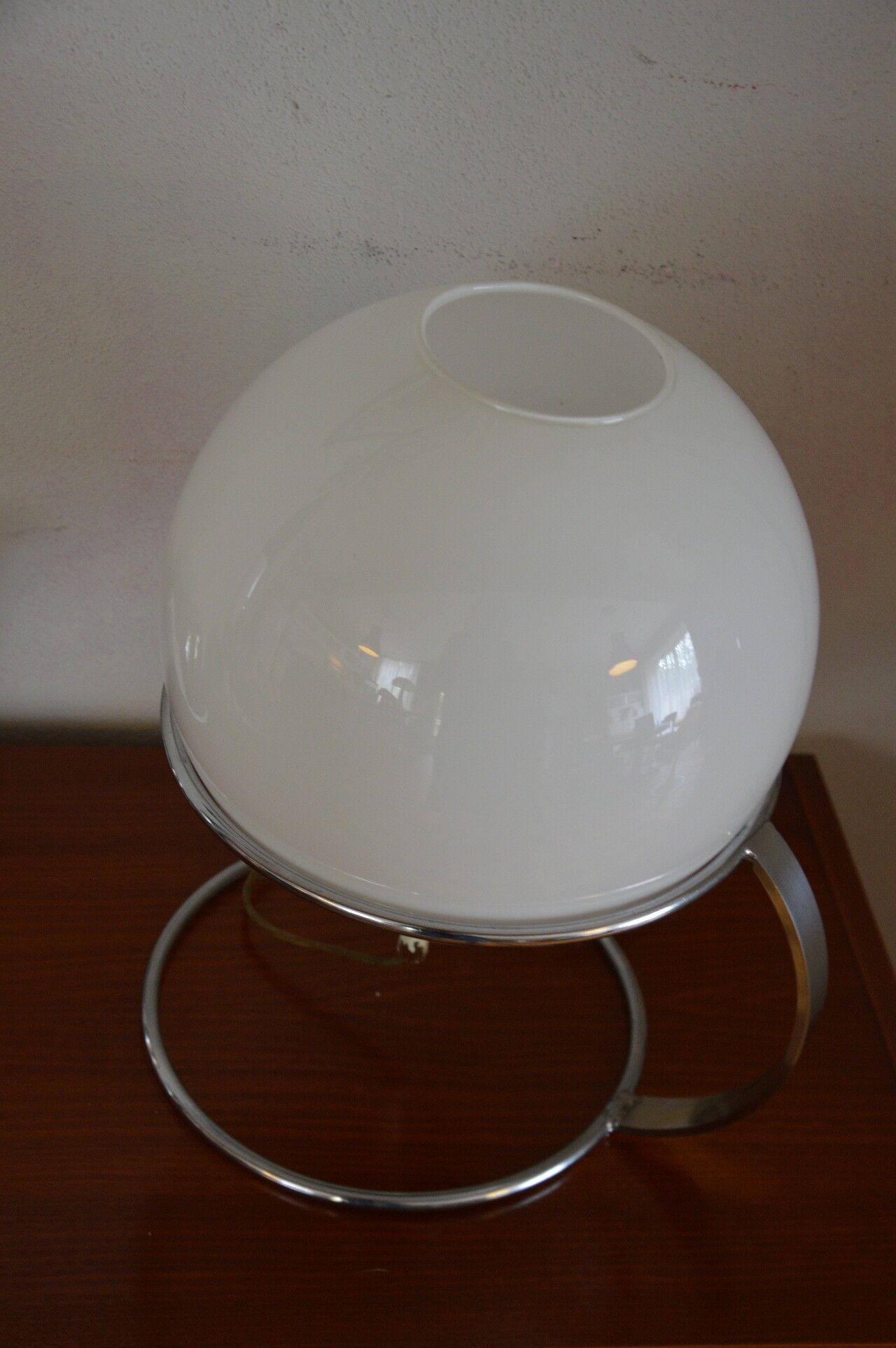 Lamp  chrome and white opaline 70s
