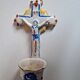 19th century earthenware holy water font
