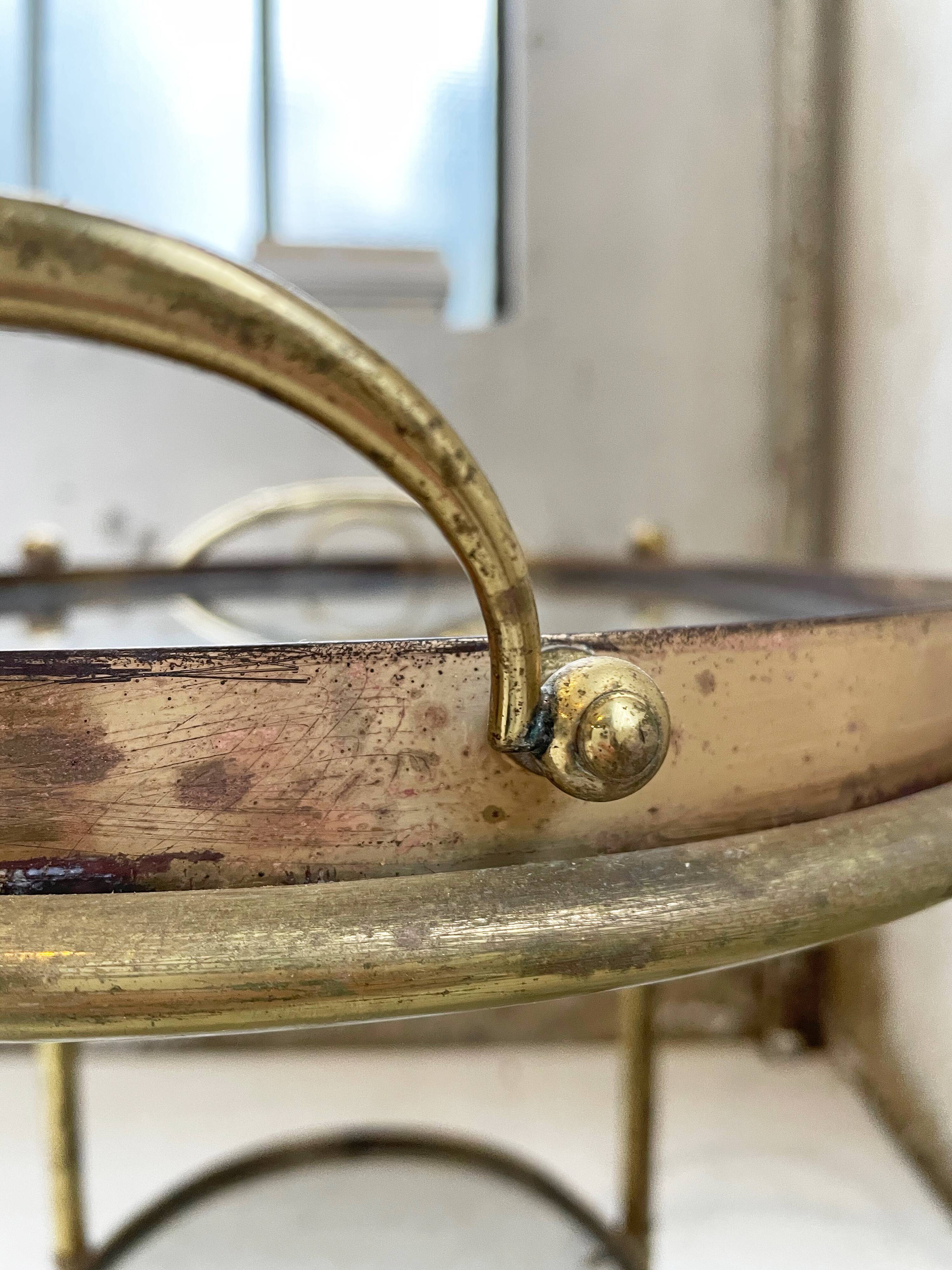 Cart serves brass bar