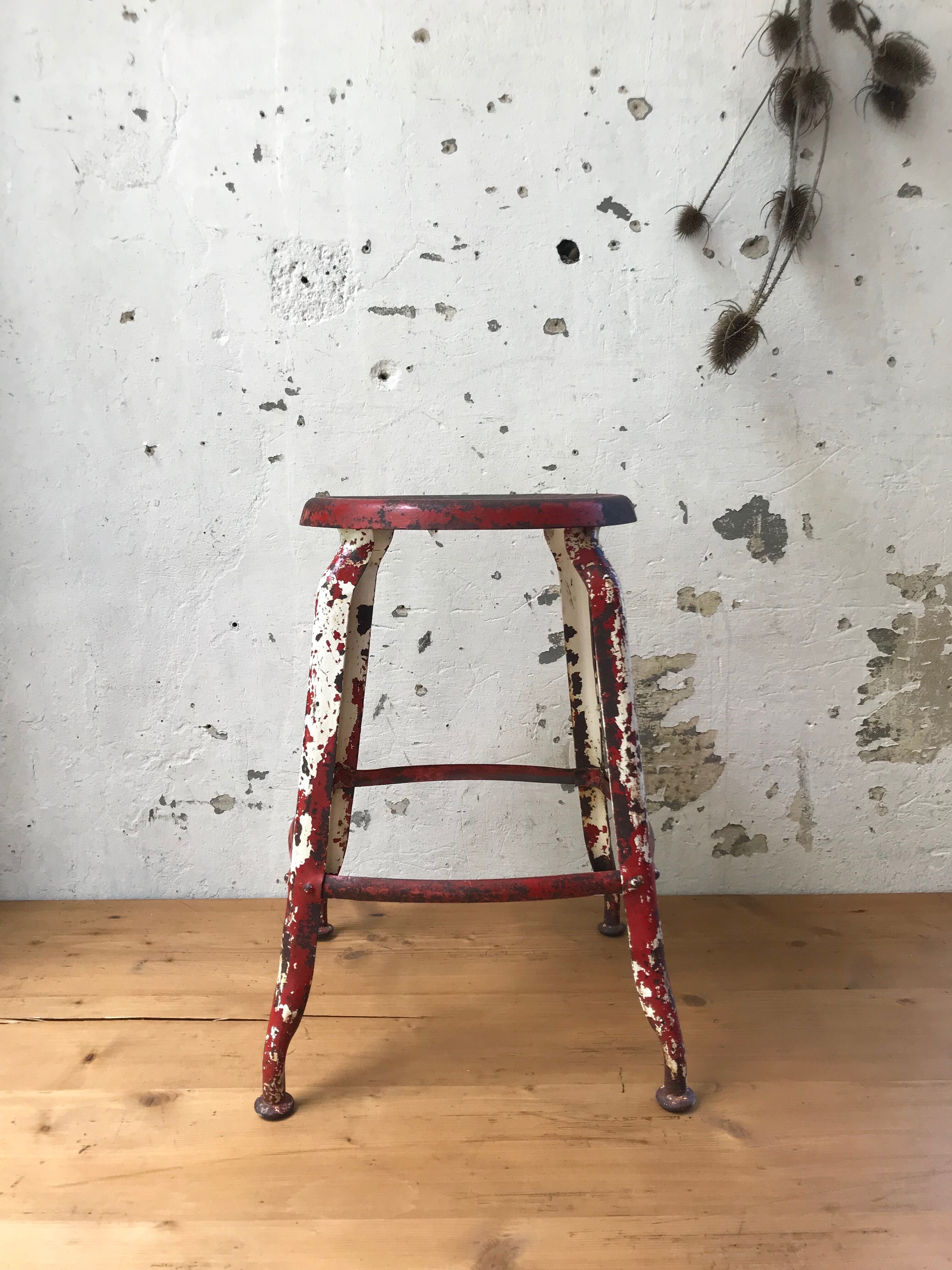 Workshop stool Nicolle patinated