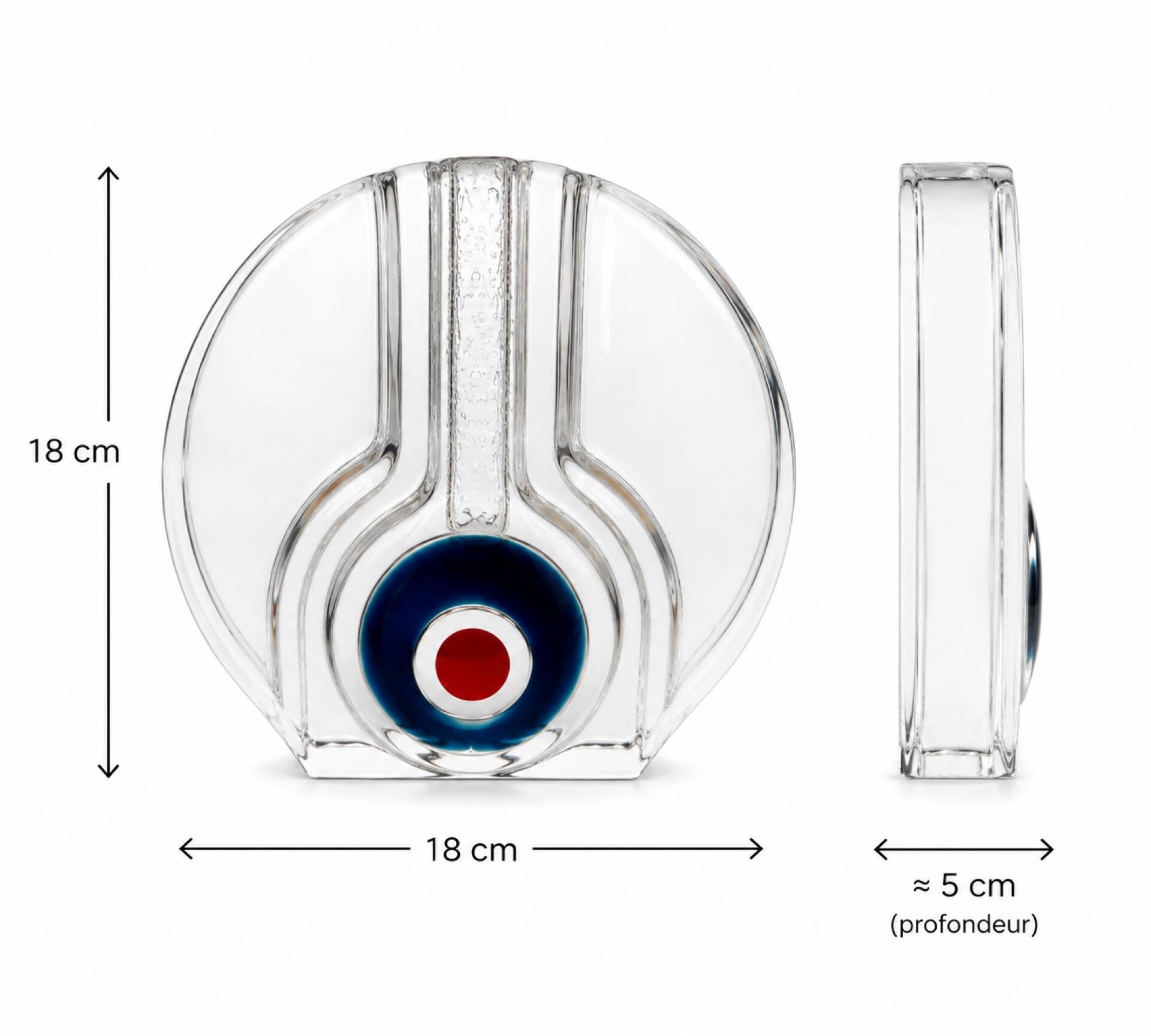 "Bulls-Eye" Soliflore Vase in Crystal - Walther Glas - Vintage 1970