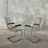 Pair of vintage chrome chairs from the 1970s