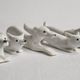 Set of 6 animal-shaped knife holders in German porcelain, Pfeffer Gotha, 13.5 cm