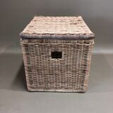 organic rattan and leather trunk
