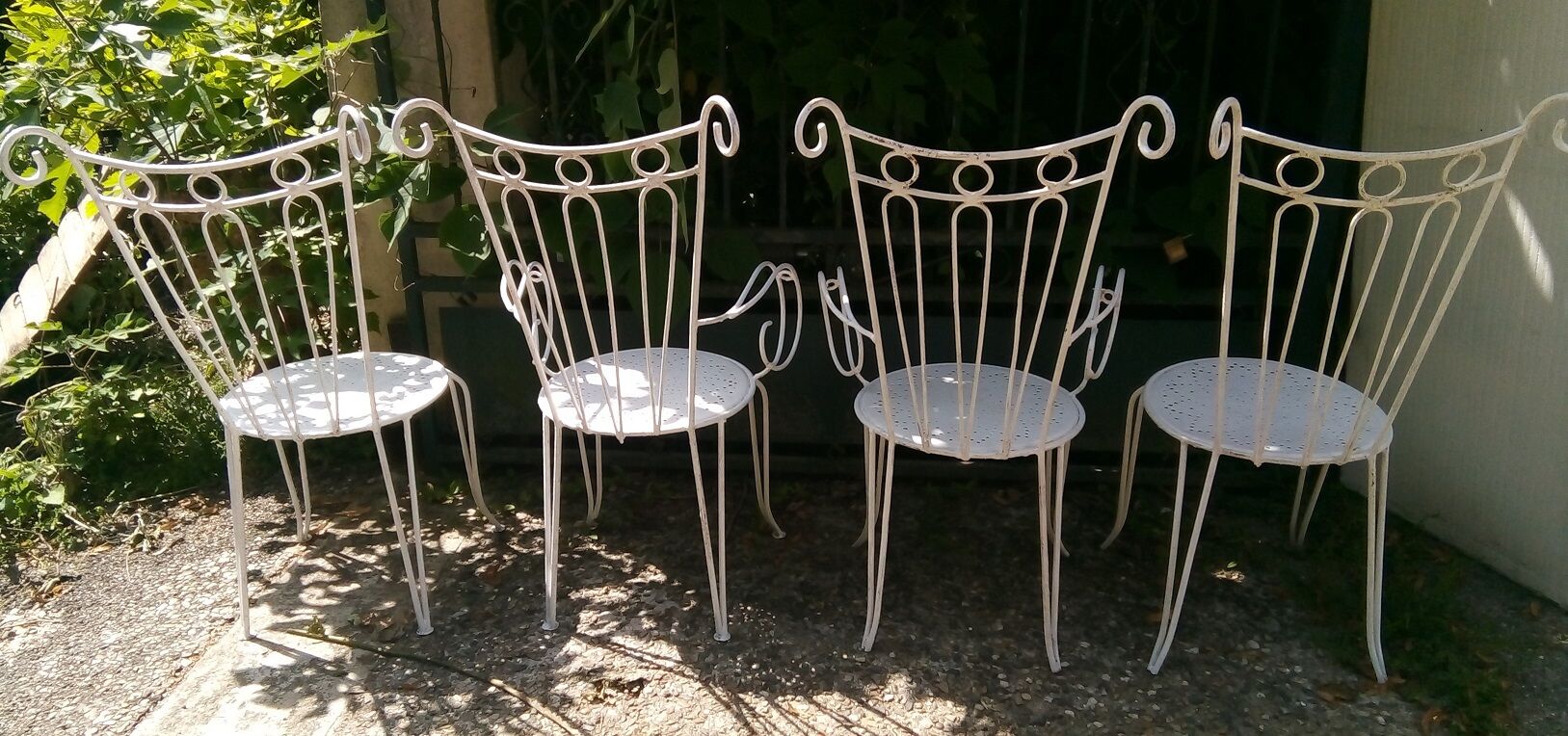 Set of 4 armchairs of garden furniture large files 40s