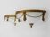 Large pair of half-moon wall lights in brass and glass maison zonca