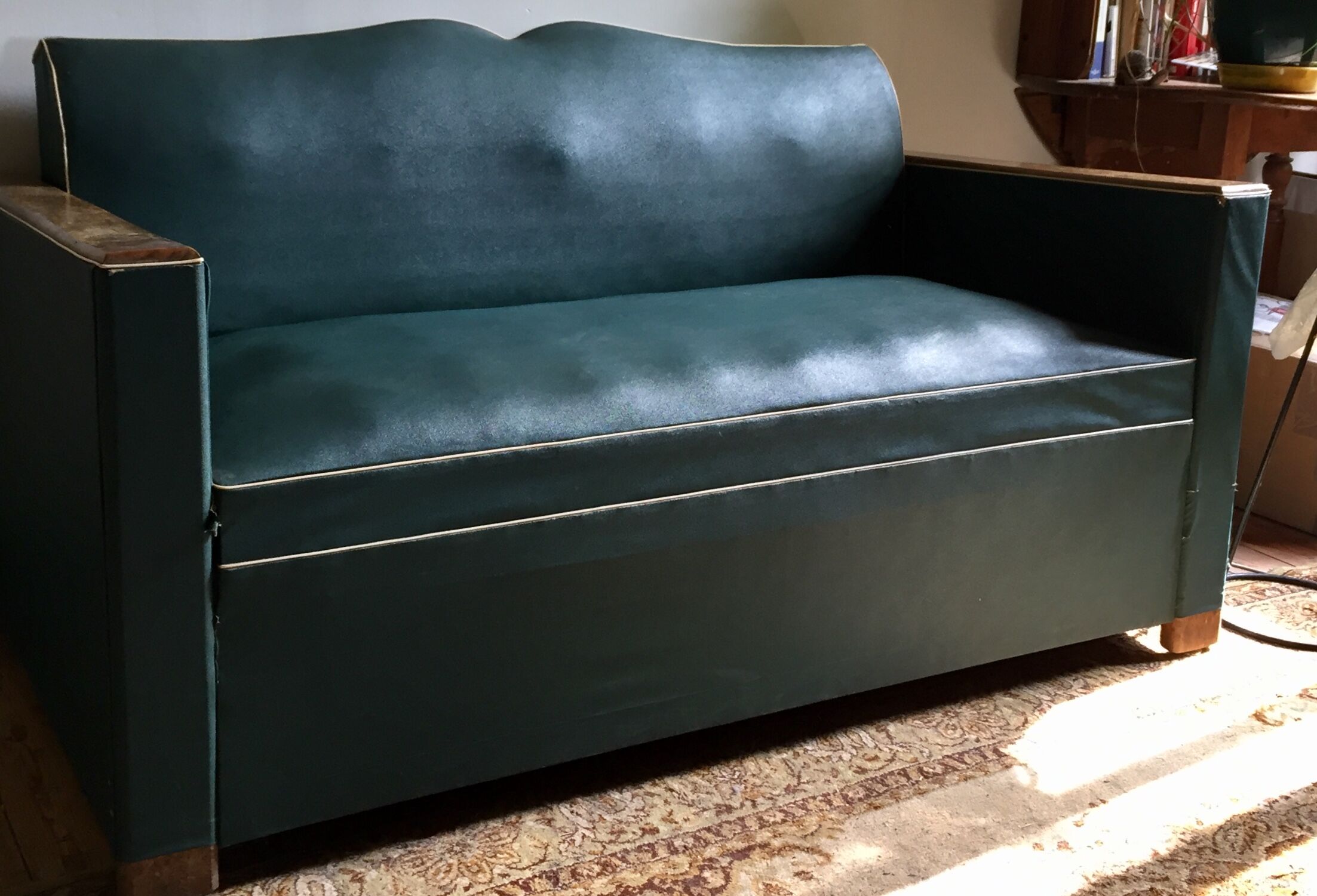 Leatherette sofa bed 60s