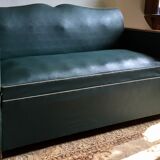 Leatherette sofa bed 60s
