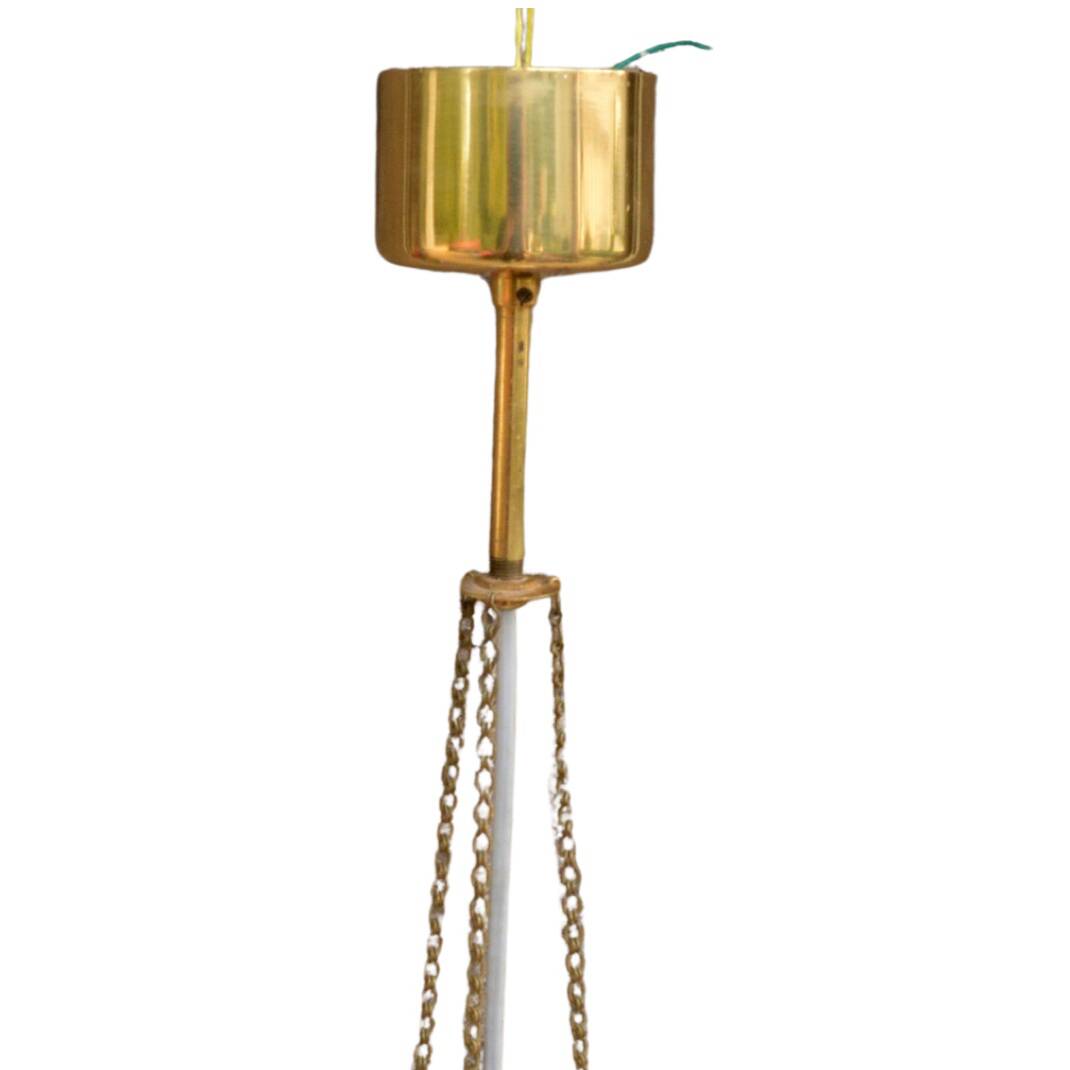 White, modernist chandelier Kamenický Šenov, Czechoslovakia, 1960s.