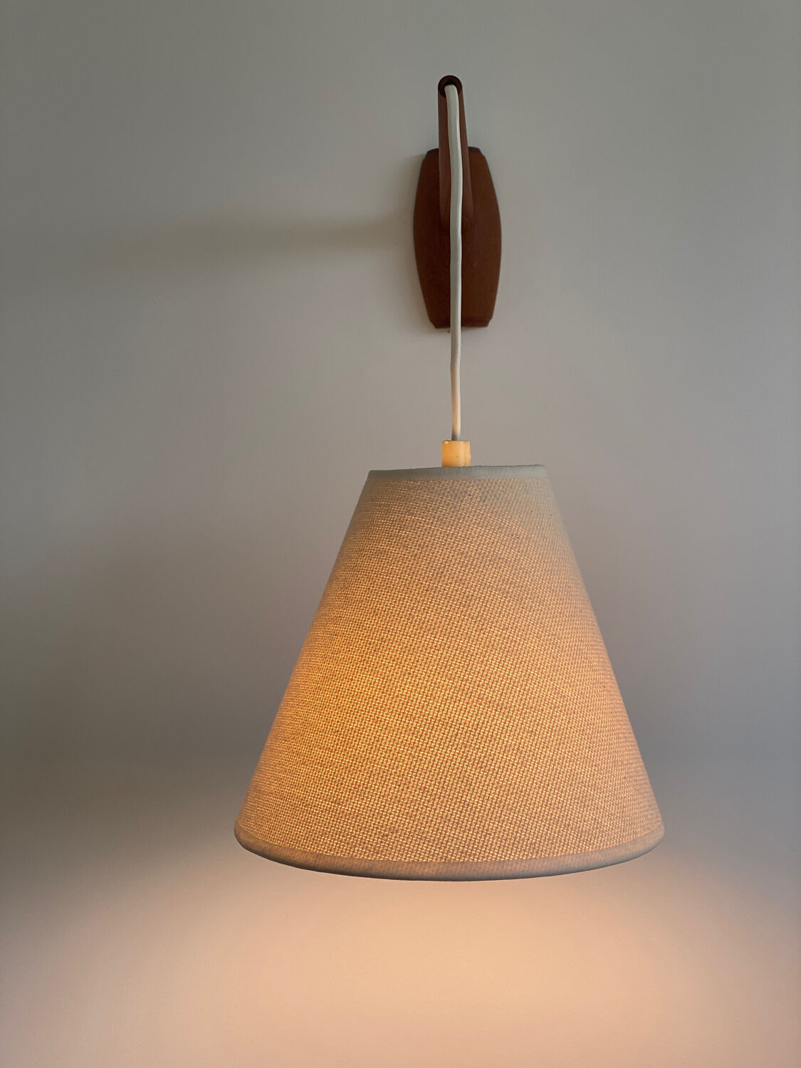 Vintage Scandinavian teak wall lamp