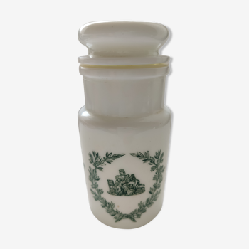 Apothecary jar pharmacy opaline white