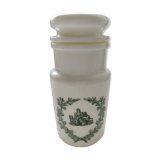 Bocal apothicaire pharmacie opaline blanche