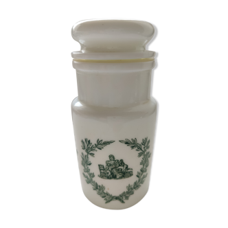 Apothecary jar pharmacy opaline white
