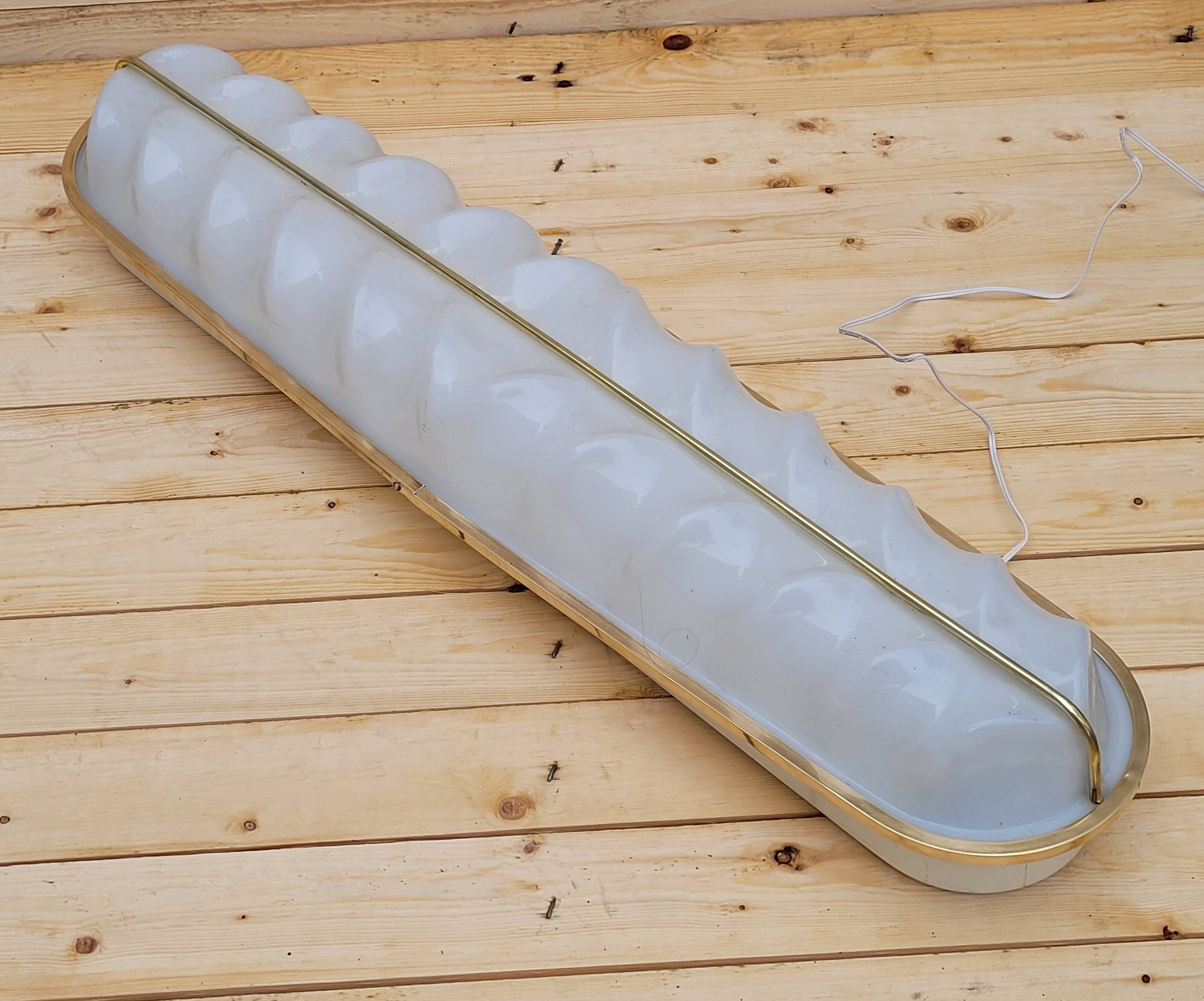 Large Stilux cinema wall lamp Art Deco Italy herringbone pattern