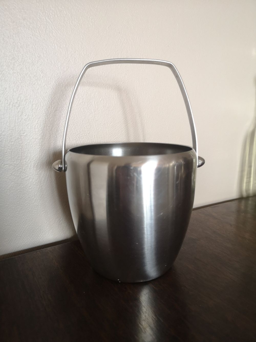 Stainless steel ice bucket Spring, made in Switzerland - 1970s/80s