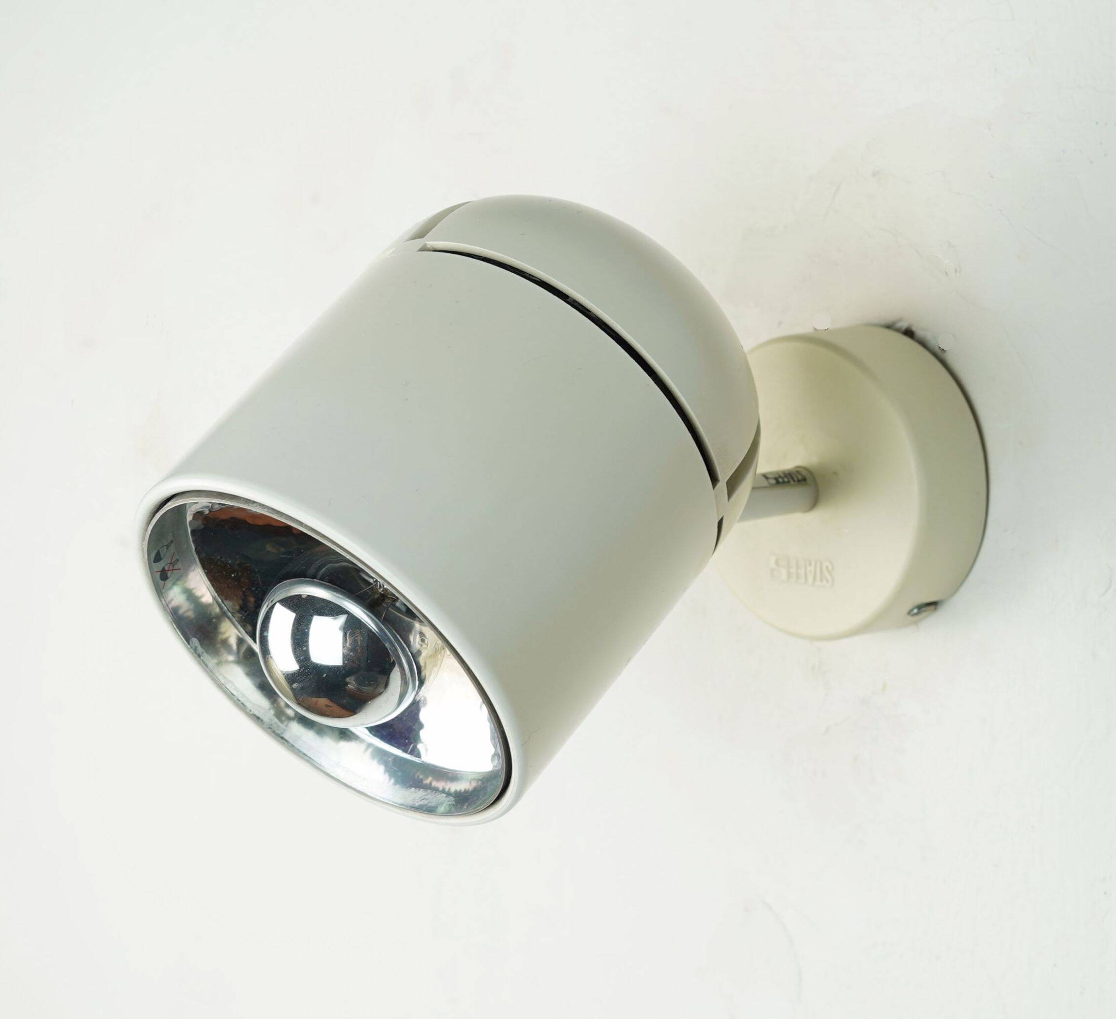 1/6 - adjustable WALL LAMP sconce staff duo spotlight, white, 1970s