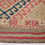 3x9 red & blue herki vintage runner rug 92x286cm