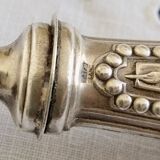 Salad servers in horn and silver metal
