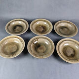 Blanot stoneware, series of 6 hollow plate vintage